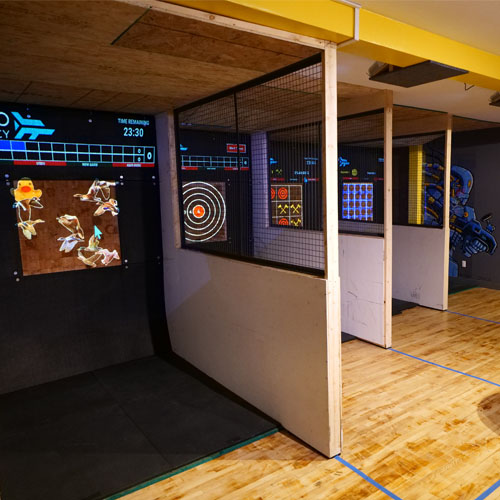 Axe throwing arena of Zero Latency Axe throwing arena of Zero Latency